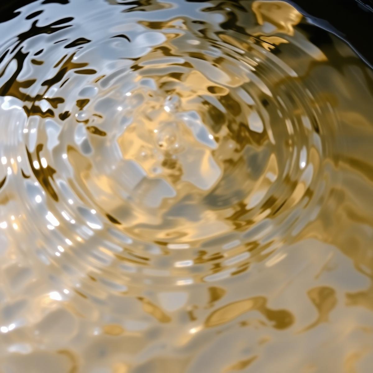 Golden water reflections